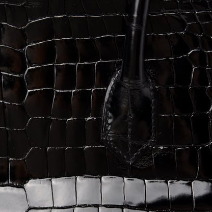Hermes Shiny Porosus Crocodile Birkin 35 Black 8 of 34