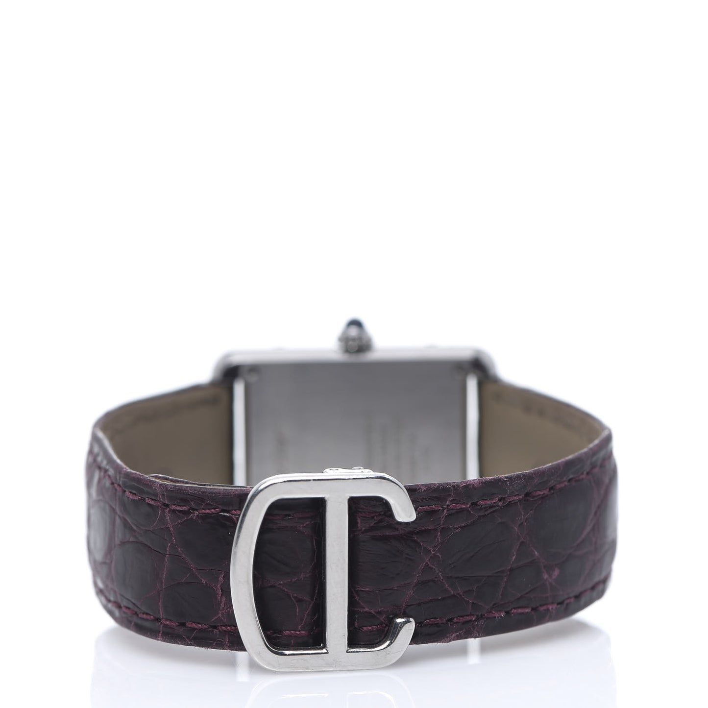 Stainless Steel Alligator 24mm Tank Solo Quartz Watch Purple