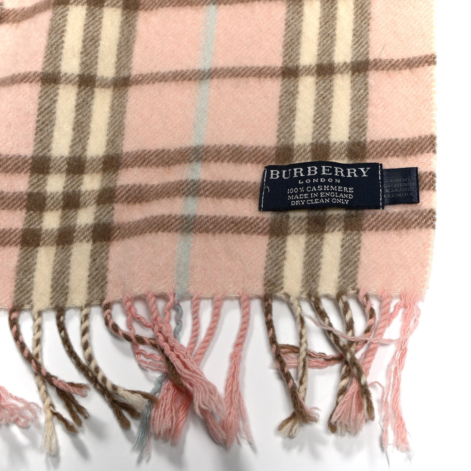 Burberry Cashmere Nova Check Fringe Scarf Pink 1787731 – FASHIONPHILE