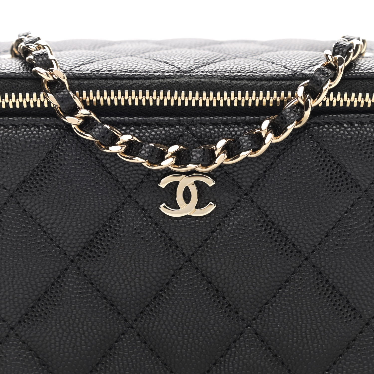 Chanel Caviar Quilted Small Vanity Case With Chain Black 8 of 11