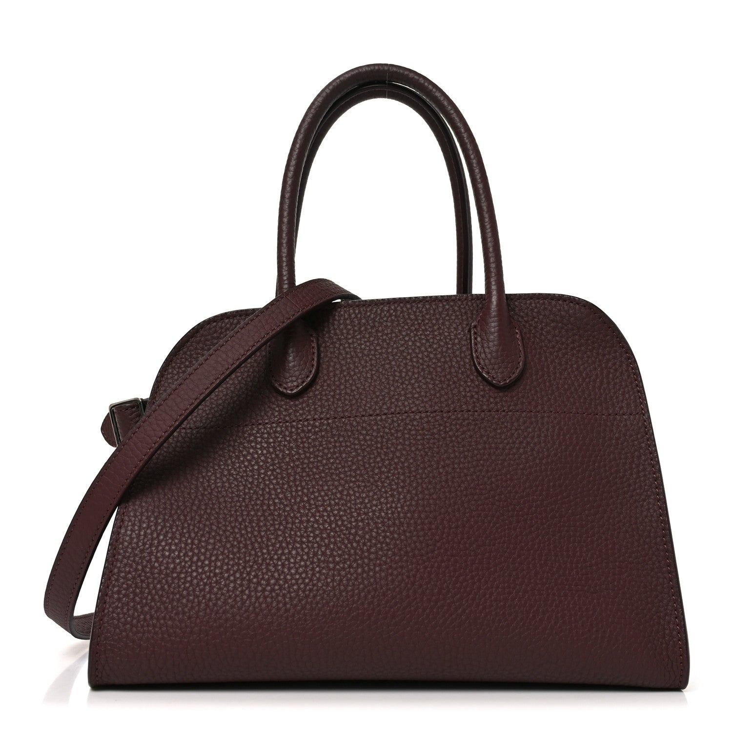 The Row Grained Calfskin Soft Margaux 10 Bag Dark Mocha 1 of 9
