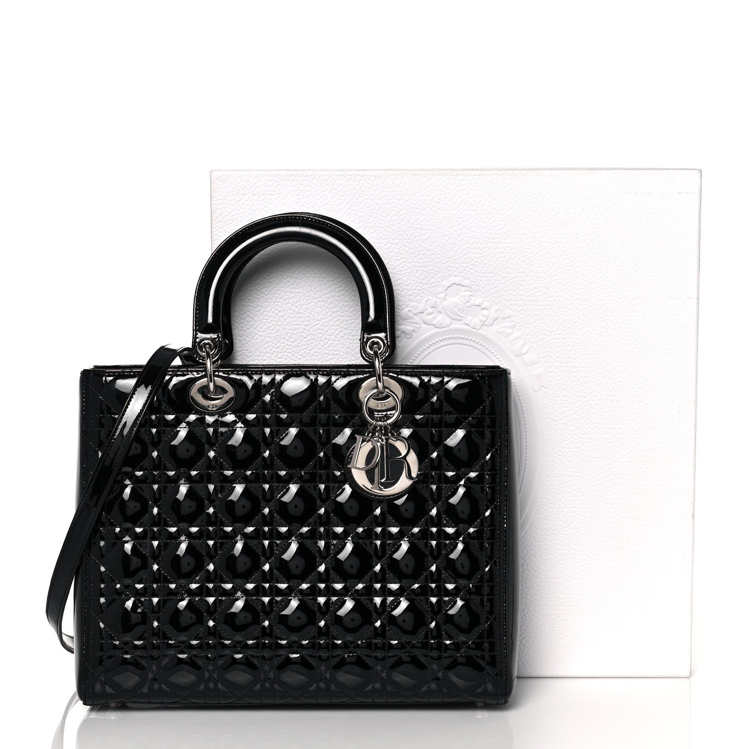 Christian Dior Patent Cannage Large Lady Dior Black 13 of 13