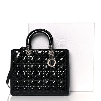 Christian Dior Patent Cannage Large Lady Dior Black 13 of 13