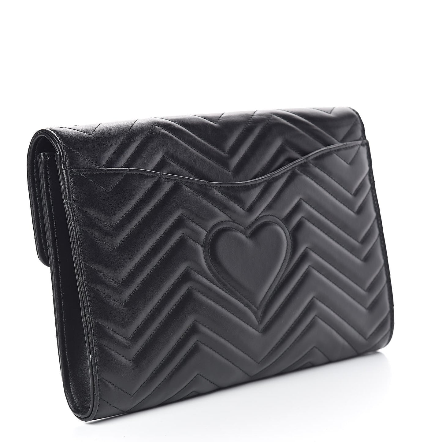 Calfskin Matelasse GG Marmont Clutch Black
