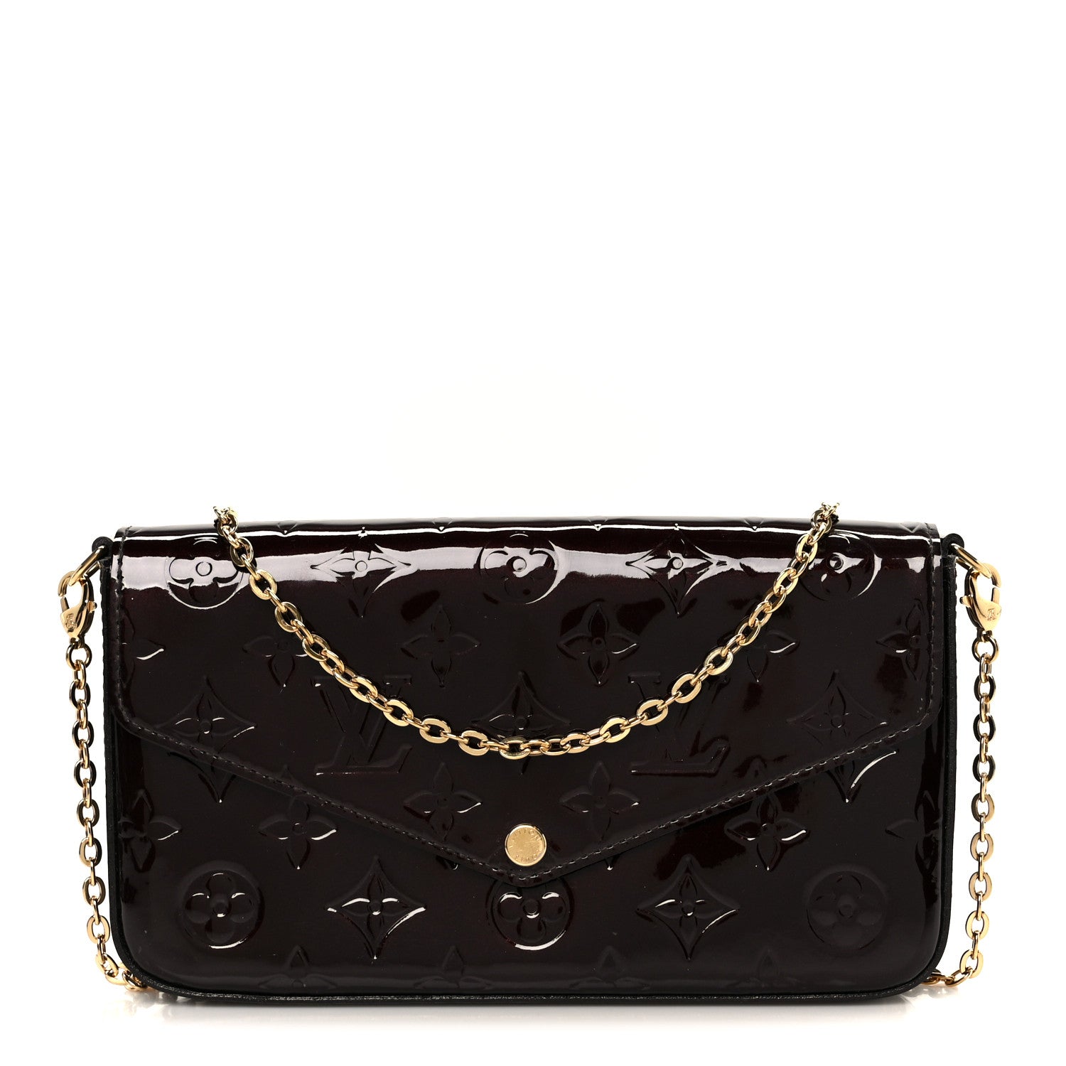 Louis Vuitton Vernis Pochette Felicie Chain Wallet Amarante 1 of 16