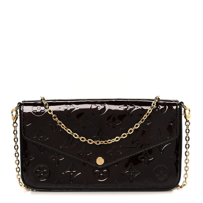 Louis Vuitton Vernis Pochette Felicie Chain Wallet Amarante 1 of 16