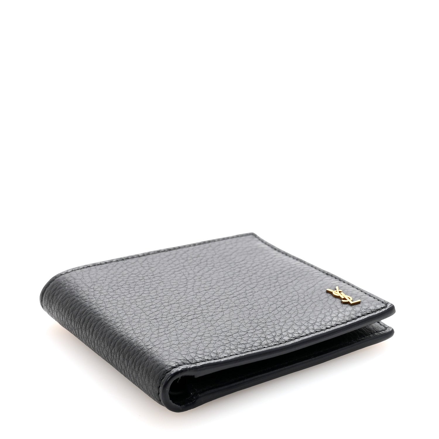 Saint Laurent Grained Calfskin Tiny Cassandre East West Wallet Midnight Blue 4 of 7