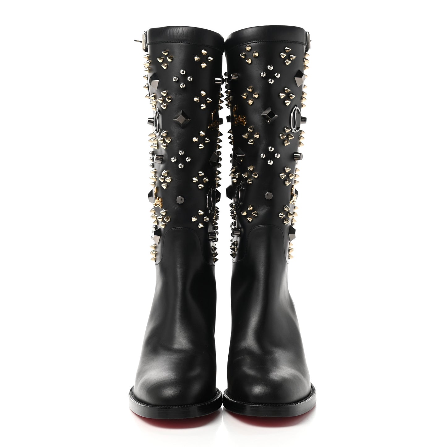 Calfskin Studded Clair De Botte 70 Boot 40 Black