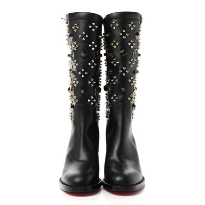 Christian Louboutin Calfskin Studded Clair De Botte 70 Boot 40 Black 2 of 11