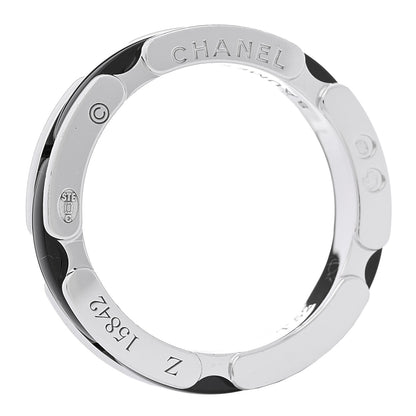 Chanel 18K White Gold Black Ceramic Small Ultra Ring 59 8.75 4 of 7