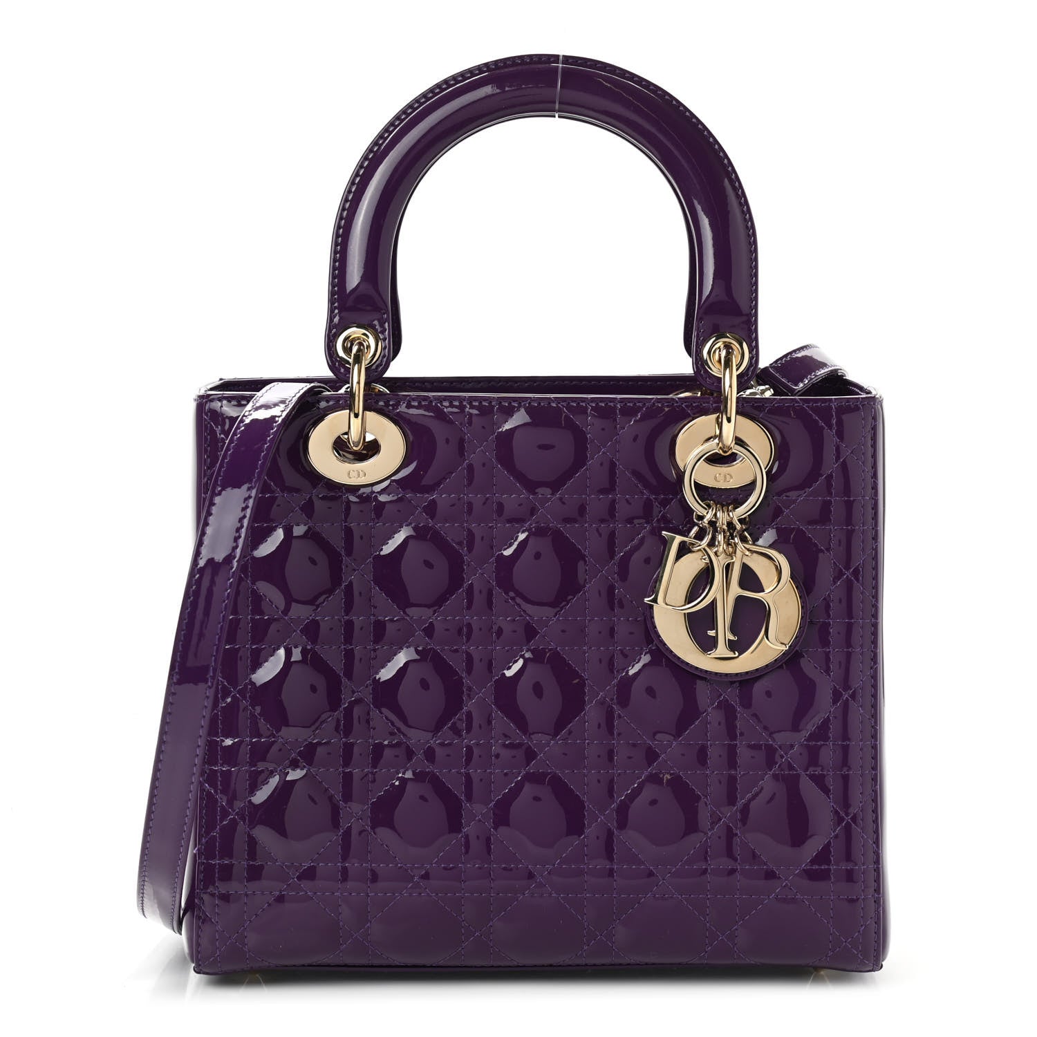 Christian Dior Patent Cannage Medium Lady Dior Violet Purple 1 of 10