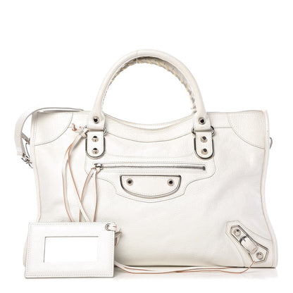 Balenciaga Chevre Silver Metallic Edge Hardware City White 1 of 15