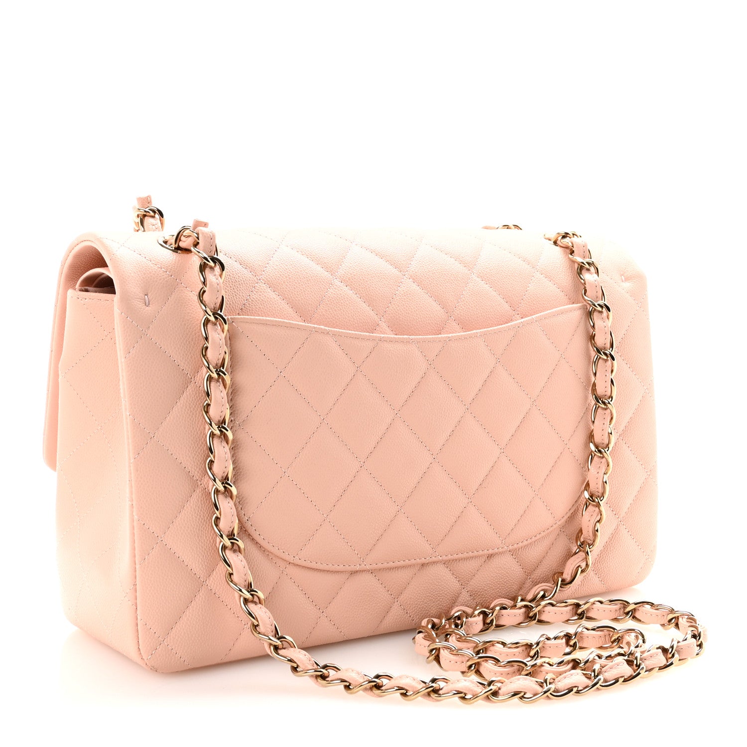 Chanel Caviar Quilted Jumbo Double Flap Light Pink 3 of 10