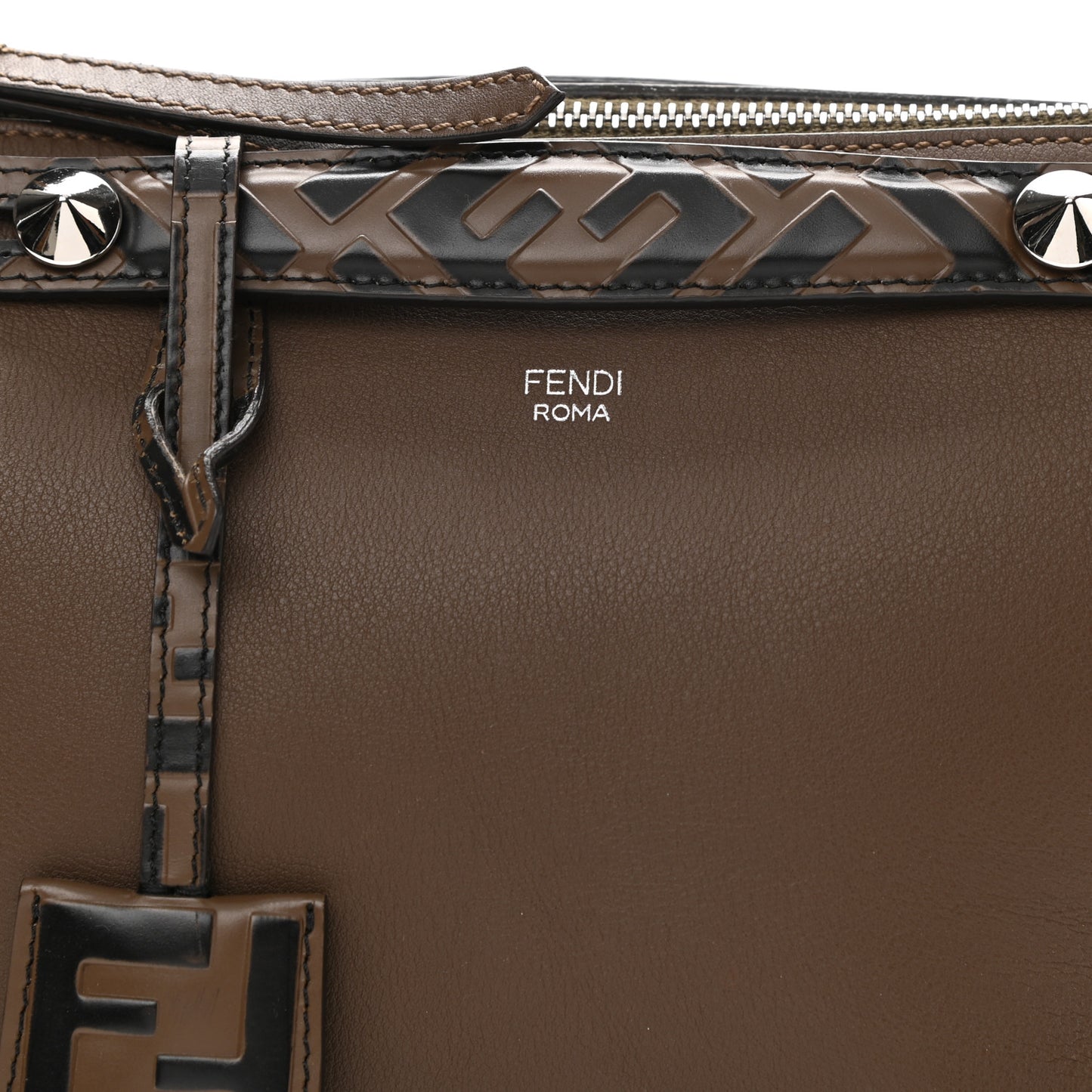 Vitello Dolce Bi-Color FF 1974 Embossed Medium By The Way Boston Bag Maya Black
