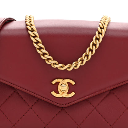 Chanel Calfskin Quilted Envelope Flap Dark Red 8 of 10