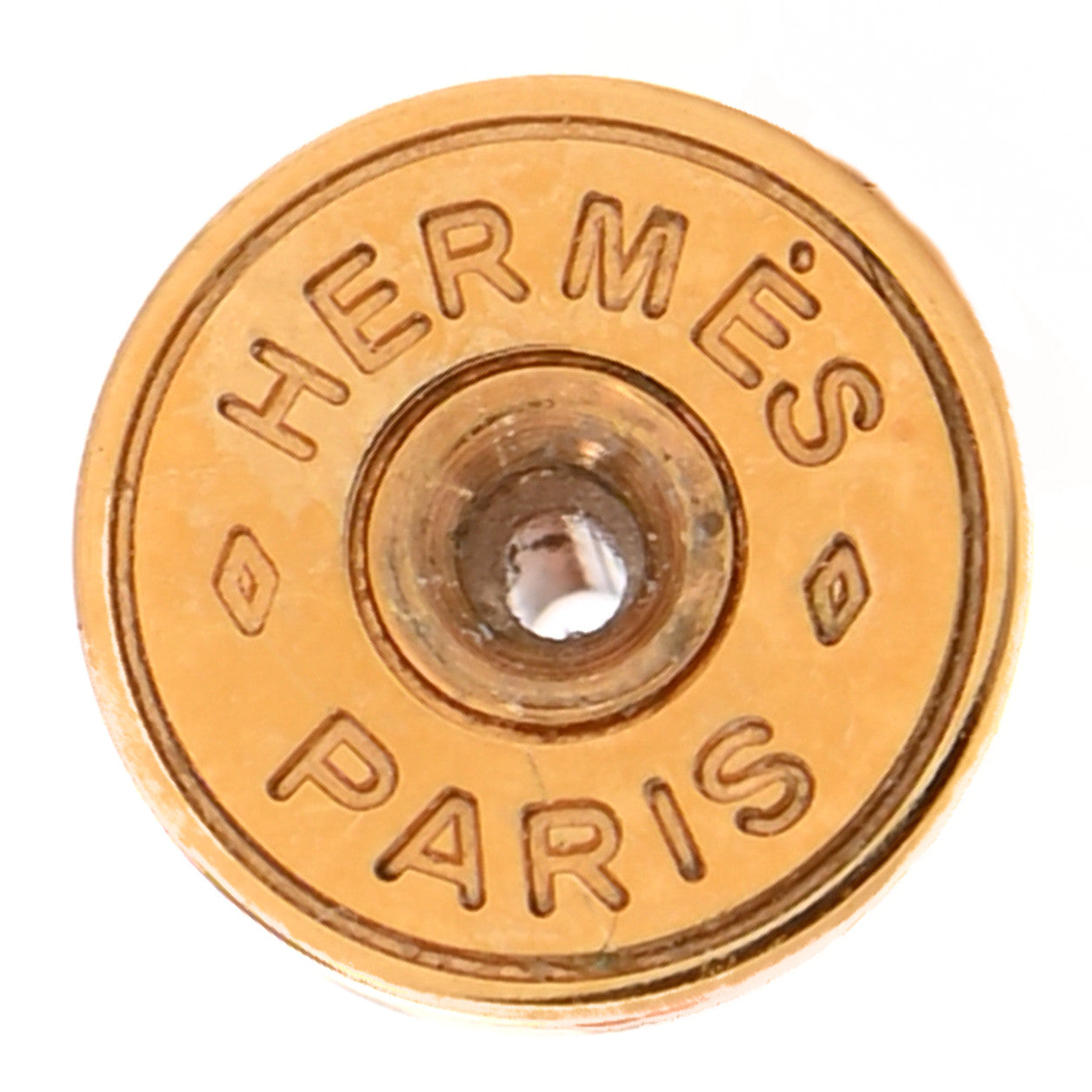 Gold Lacquered Mini Pop H Earrings White