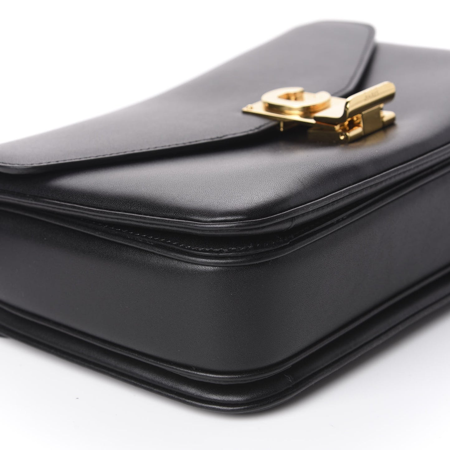 Shiny Calfskin Medium C Bag Black