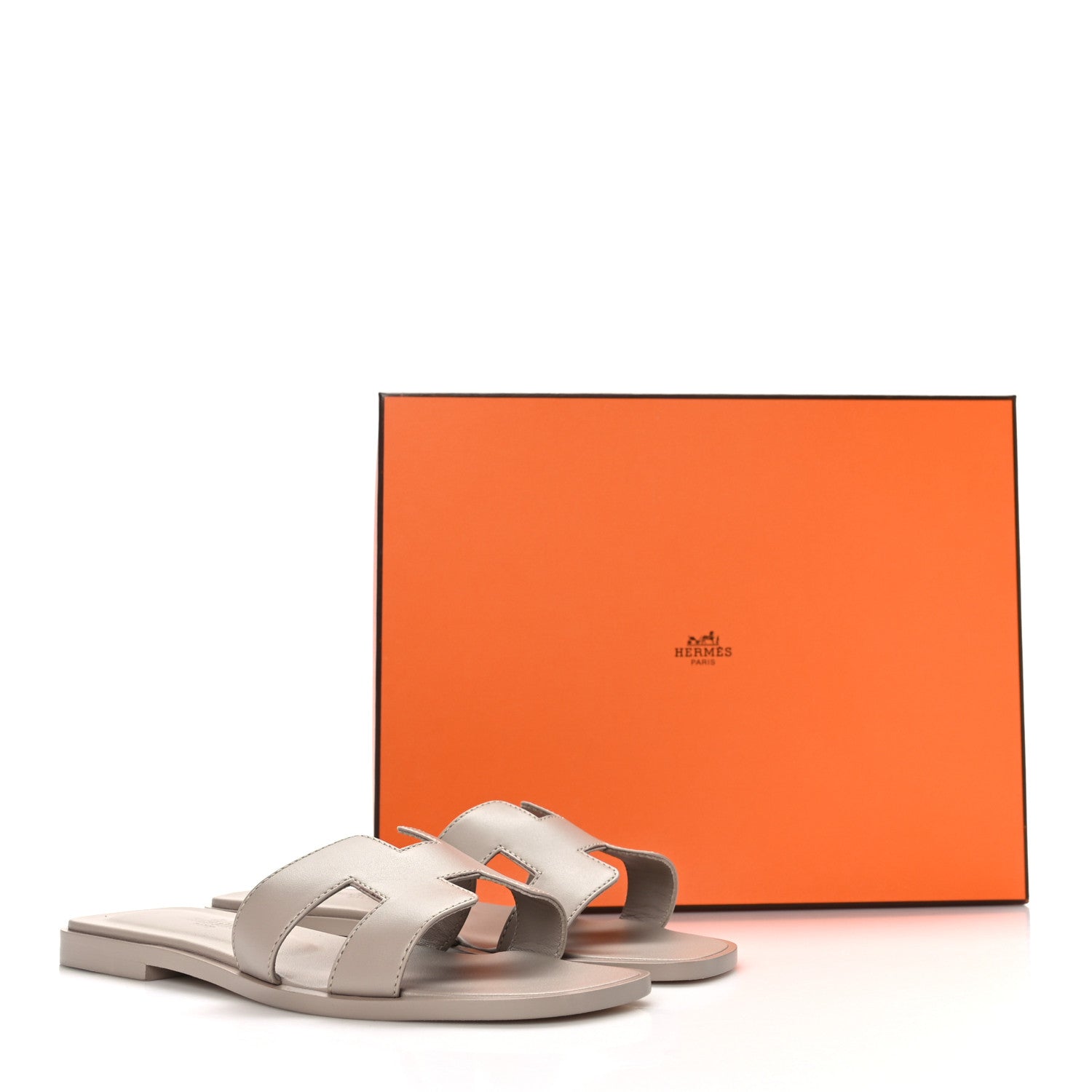 Hermes Box Calfskin Oran Sandals 35.5 Beige Mastic 9 of 9