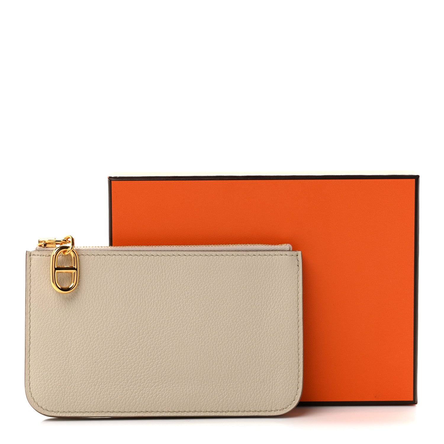 Hermes Evercolor Zipengo Chain D'Ancre Card Holder Craie 7 of 7