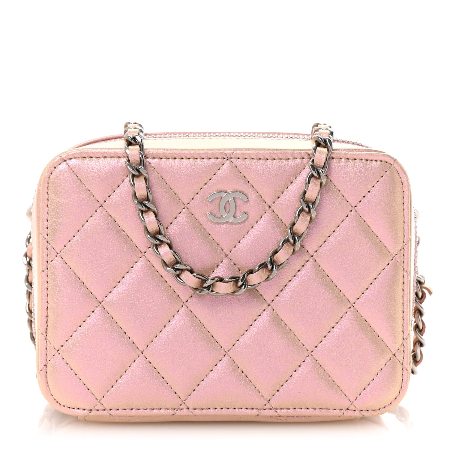 Chanel Iridescent Calfskin Quilted Camera Bag Pink 1 of 11