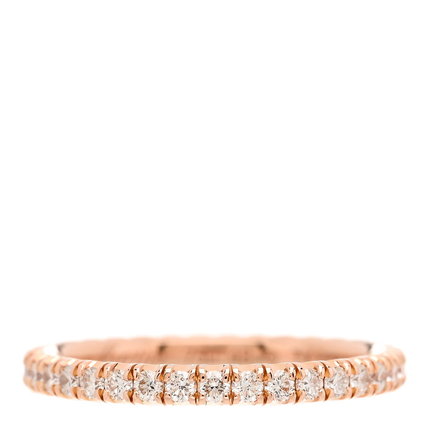 18K Pink Gold Diamond 2mm Etincelle de Cartier Wedding Band Ring 48 4.5