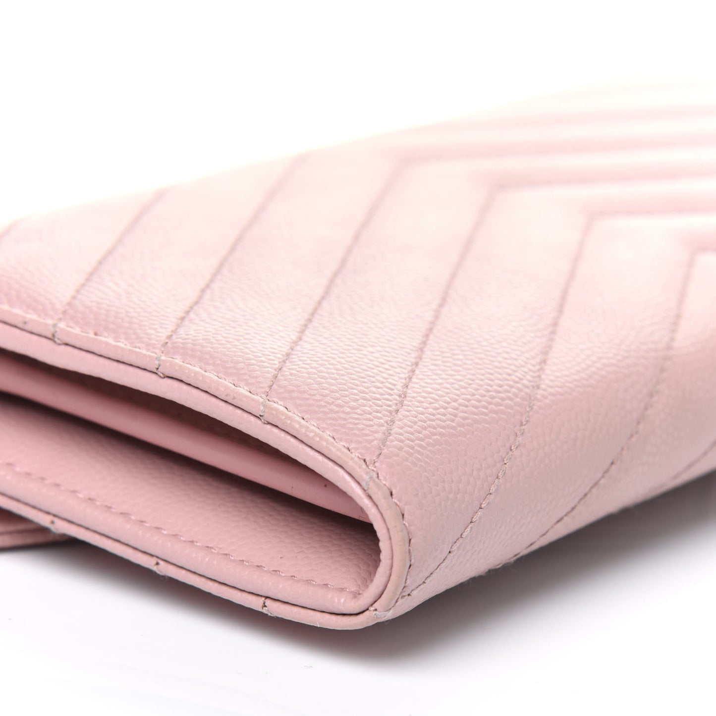 Grain De Poudre Matelasse Chevron Monogram Flap Wallet Pale Pink