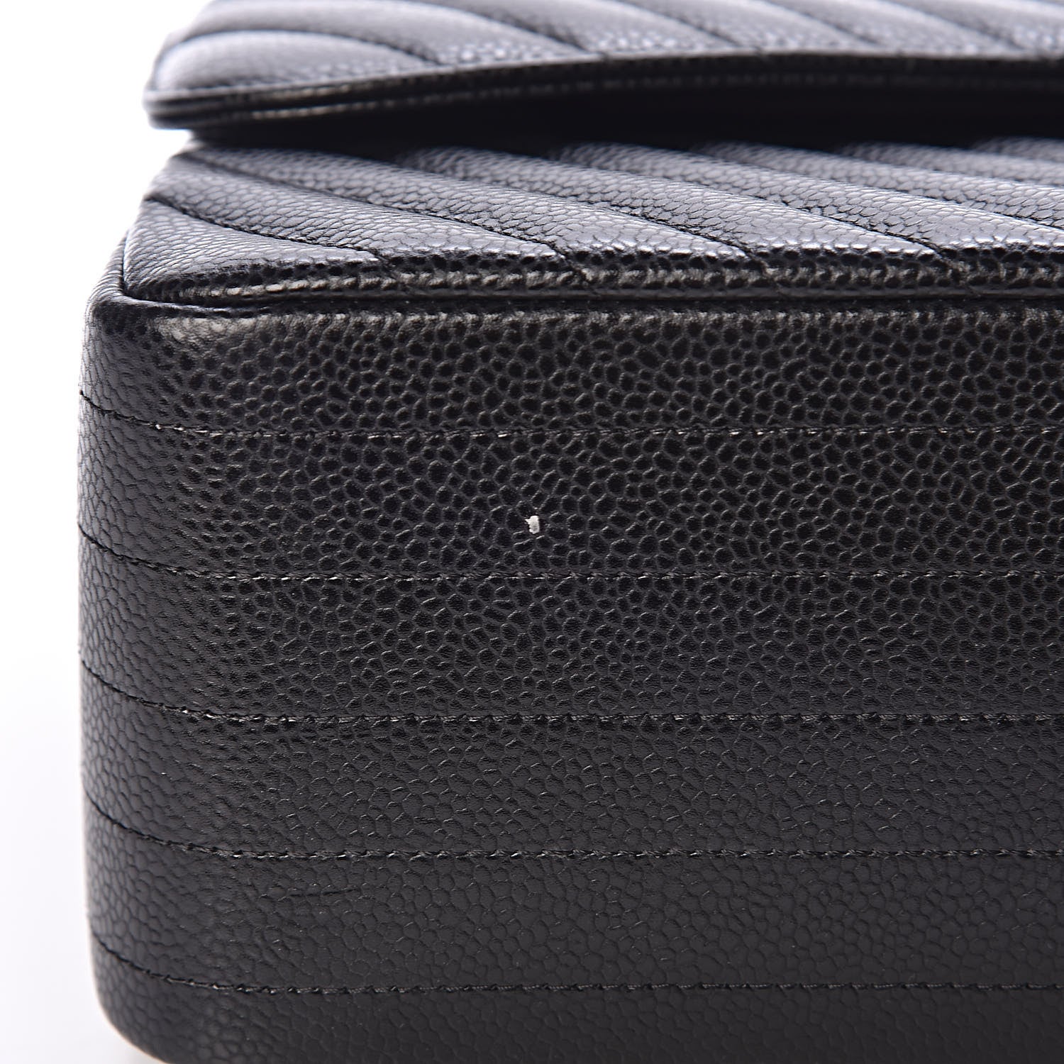 Chanel Caviar Chevron Quilted Jumbo Double Flap Black 10 of 11