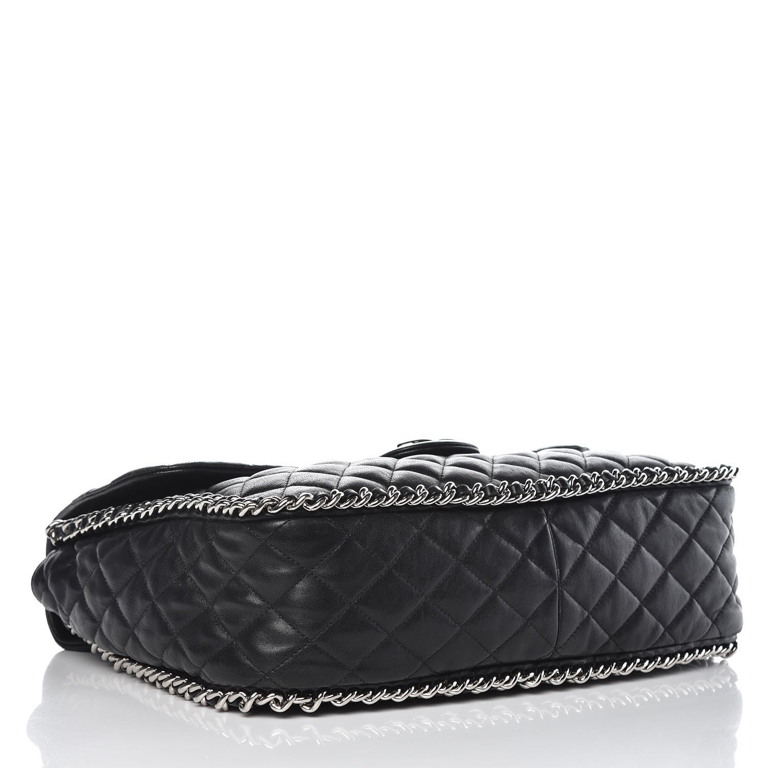 Chanel Washed Lambskin Quilted Maxi Chain Around Flap Black 4 of 16