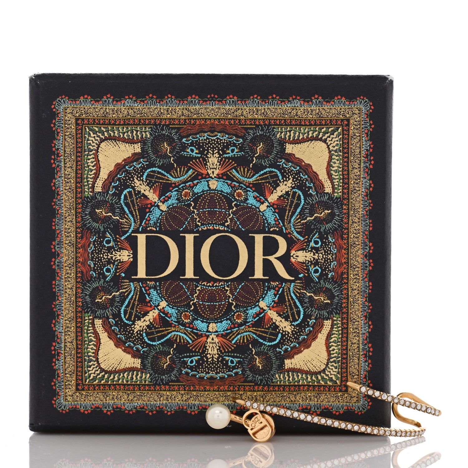Christian Dior Pearl Crystal Clair D Lune Earring Gold 5 of 5