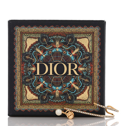 Christian Dior Pearl Crystal Clair D Lune Earring Gold 5 of 5