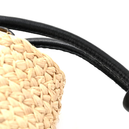 Loewe Raffia Nappa Calfskin Small Paseo Basket Bag Natural Black 14 of 14