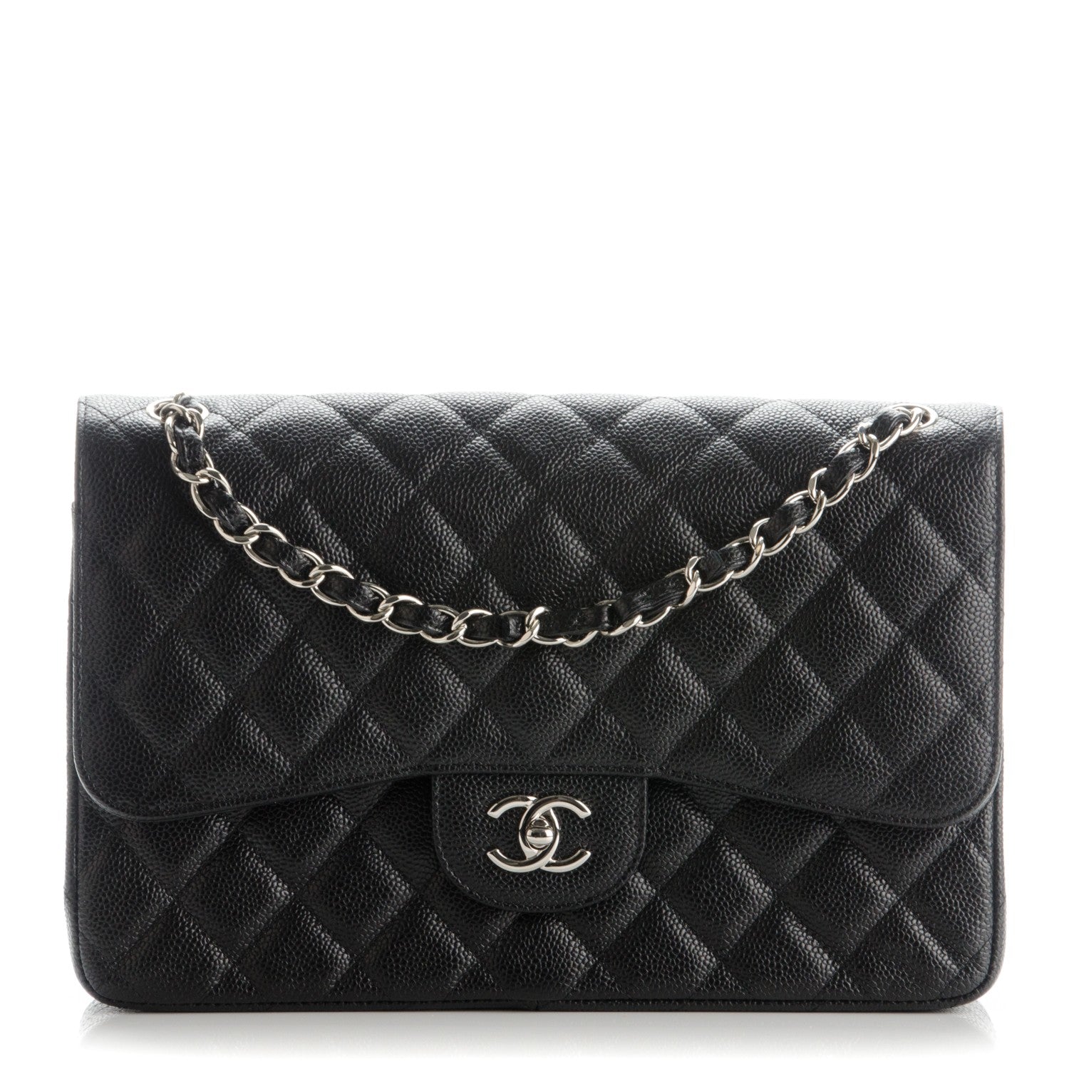 Chanel Caviar Quilted Jumbo Double Flap Black 1 of 7