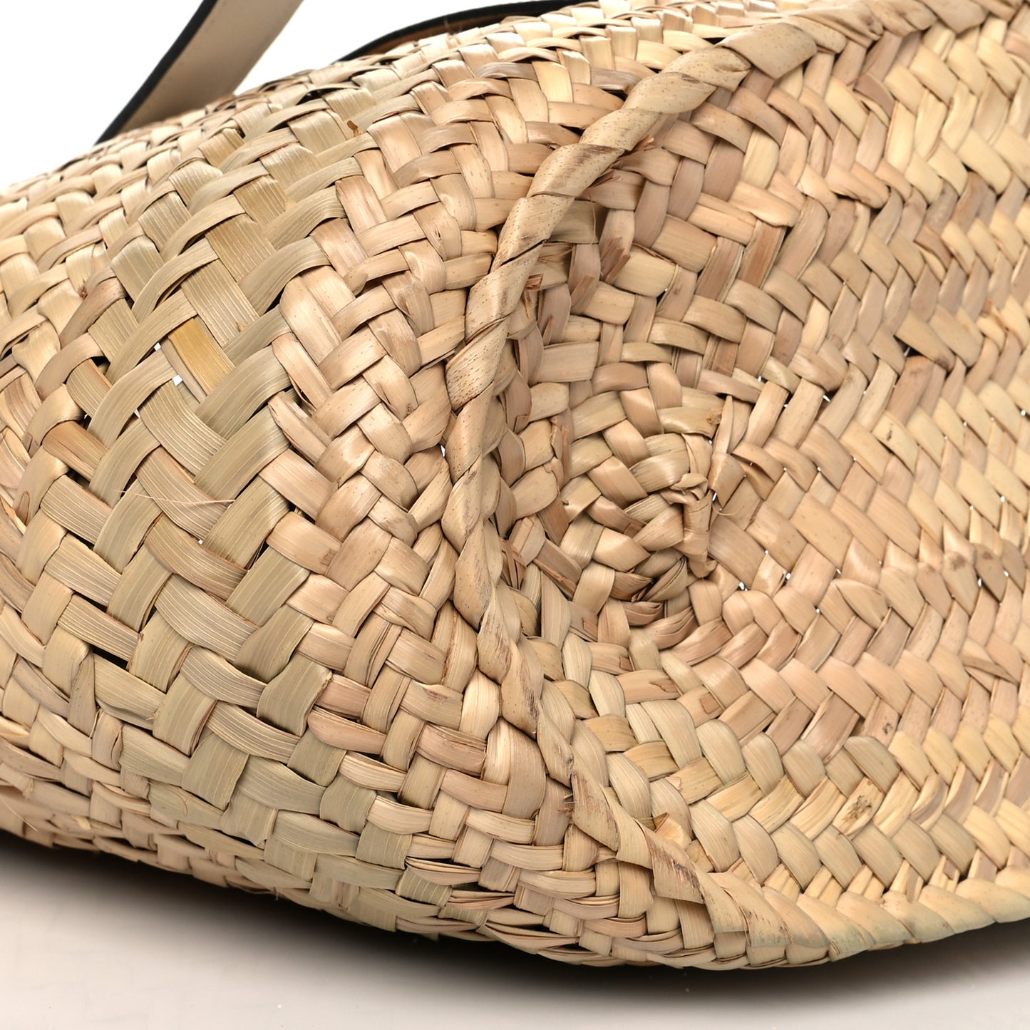 Raffia Basket Tote Bag Natural White