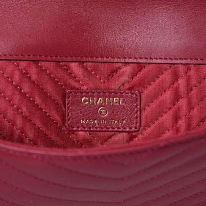 Chanel Calfskin Chevron Quilted Small Envelope Clutch Pink 6 of 7