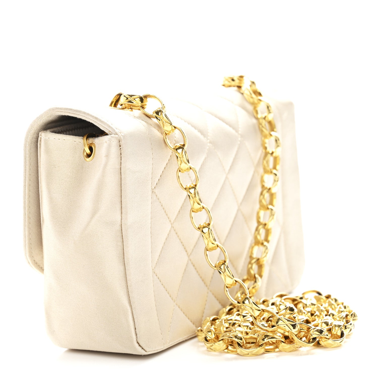 Chanel Satin Quilted Mini Flap Beige 3 of 12