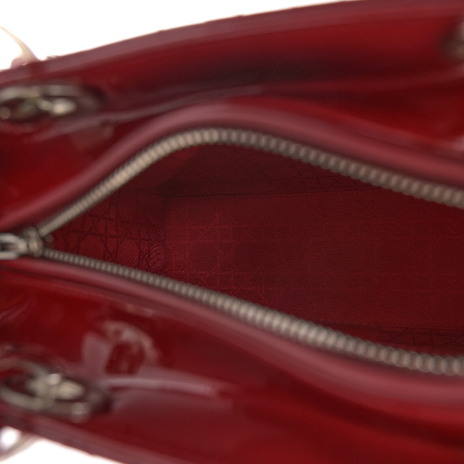 Christian Dior Patent Cannage Medium Lady Dior Burgundy Red 5 of 12