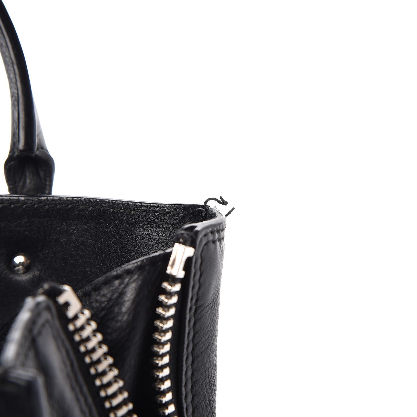Calfskin Papier Mini A4 Zip Around Tote Black