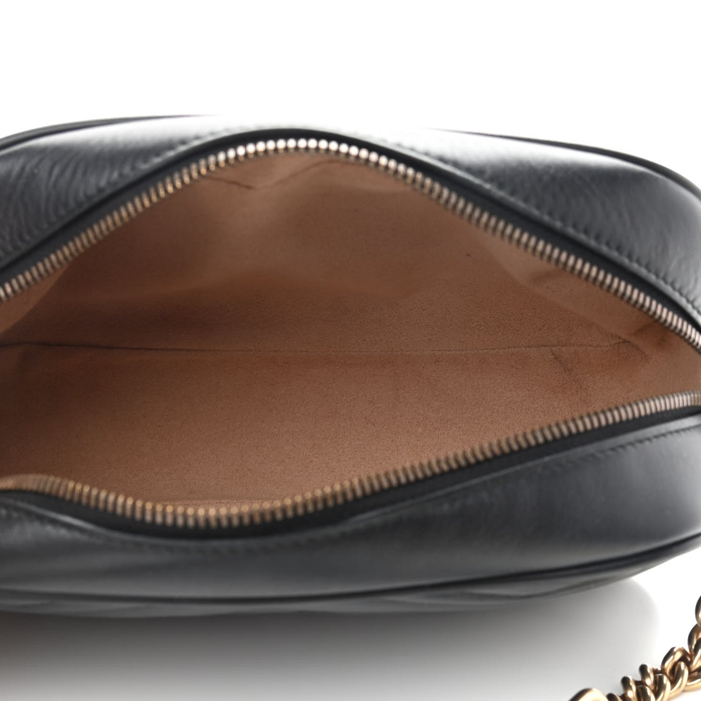 Calfskin Matelasse Small GG Marmont Chain Shoulder Bag Black