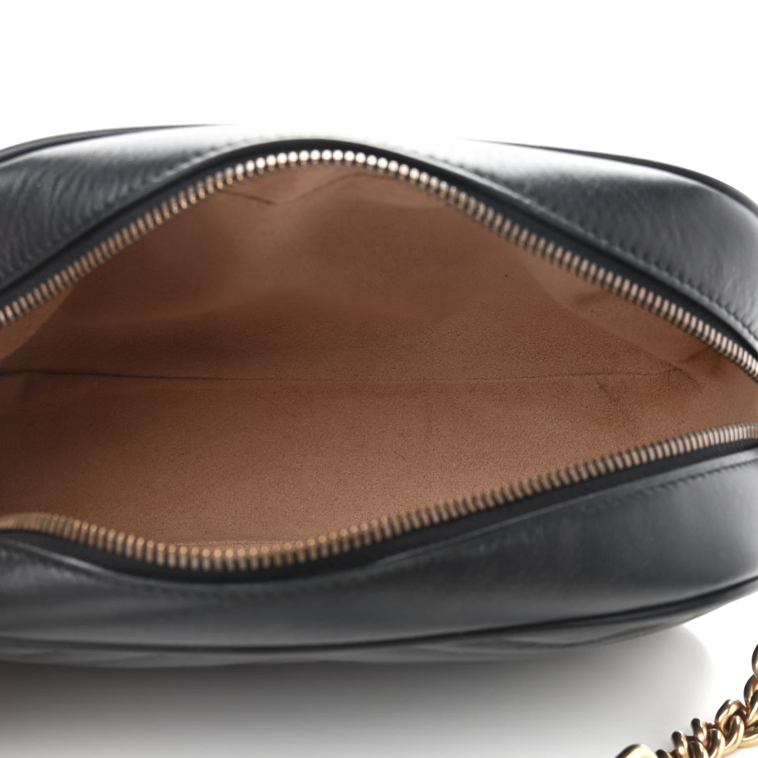Gucci Calfskin Matelasse Small GG Marmont Chain Shoulder Bag Black 5 of 9