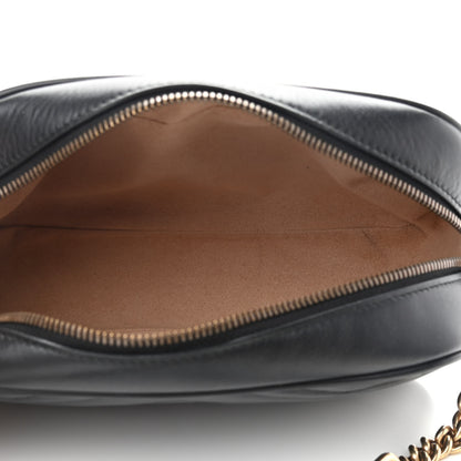 Gucci Calfskin Matelasse Small GG Marmont Chain Shoulder Bag Black 5 of 9