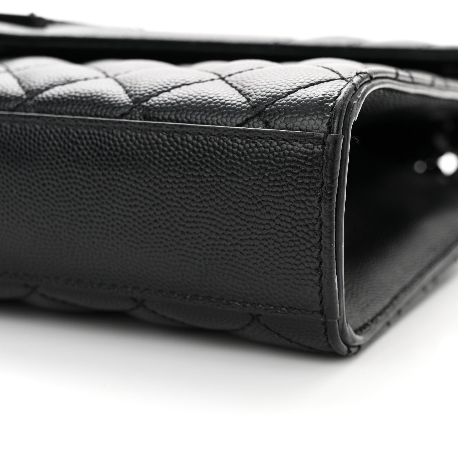 Saint Laurent Grain De Poudre Textured Mixed Matelasse Triquilt Medium Monogram Monochrome Satchel Black 9 of 13