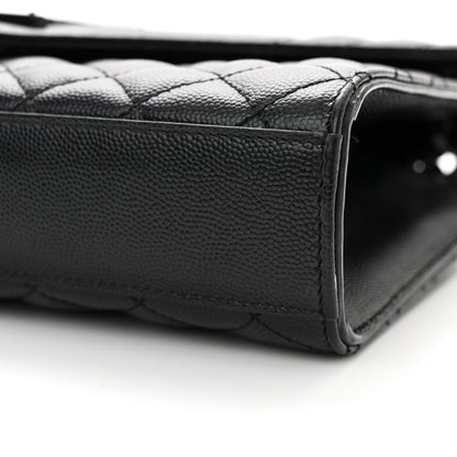 Saint Laurent Grain De Poudre Textured Mixed Matelasse Triquilt Medium Monogram Monochrome Satchel Black 9 of 13