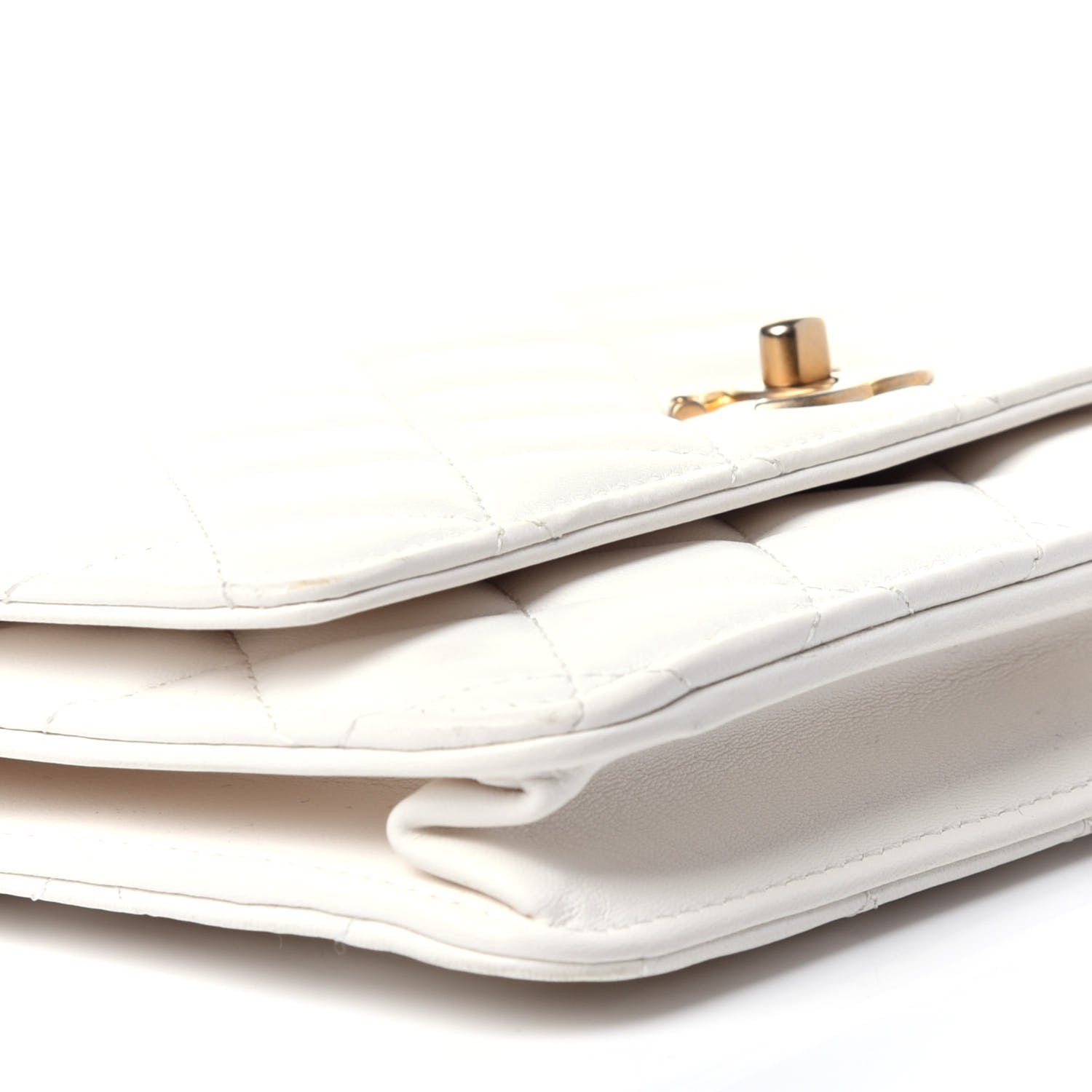 Chanel Lambskin Quilted CC Pearl Crush Wallet on Chain WOC White 17 of 27