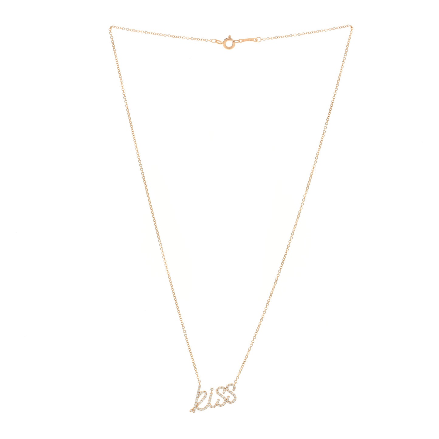 18K Rose Gold Diamond Paloma's Graffiti Kiss Pendant Necklace
