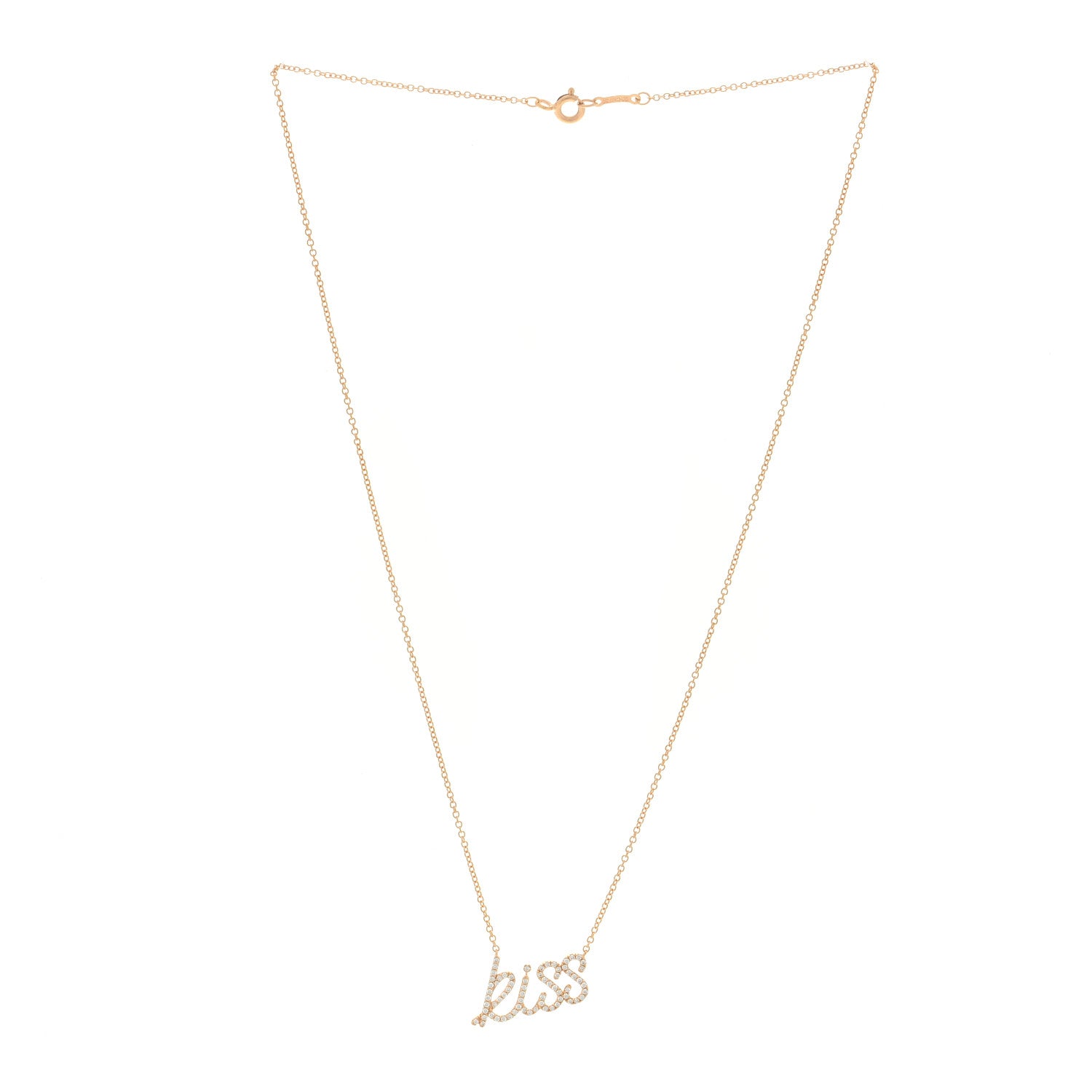 Tiffany 18K Rose Gold Diamond Paloma's Graffiti Kiss Pendant Necklace 2 of 4