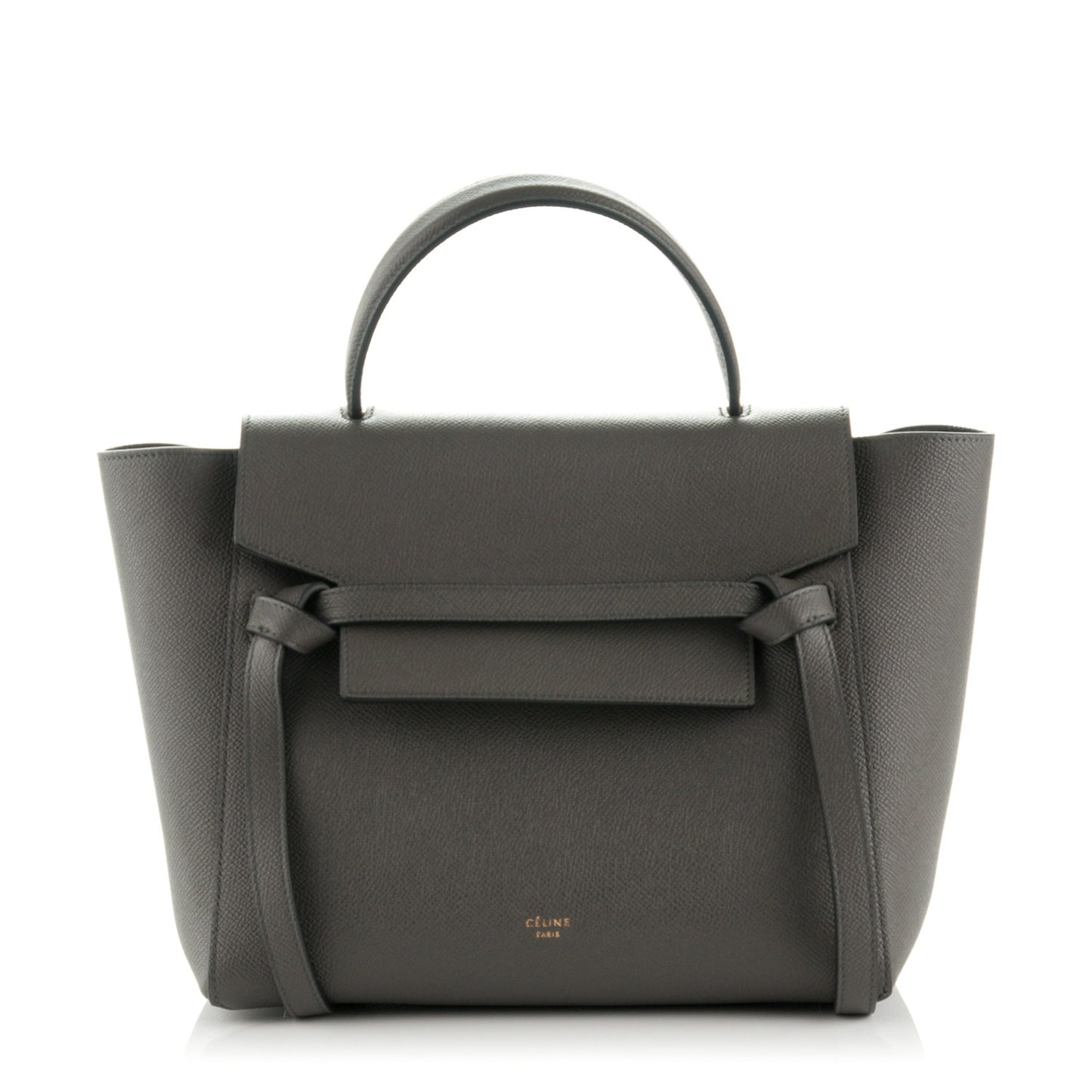 Grained Calfskin Micro Belt Bag Grey