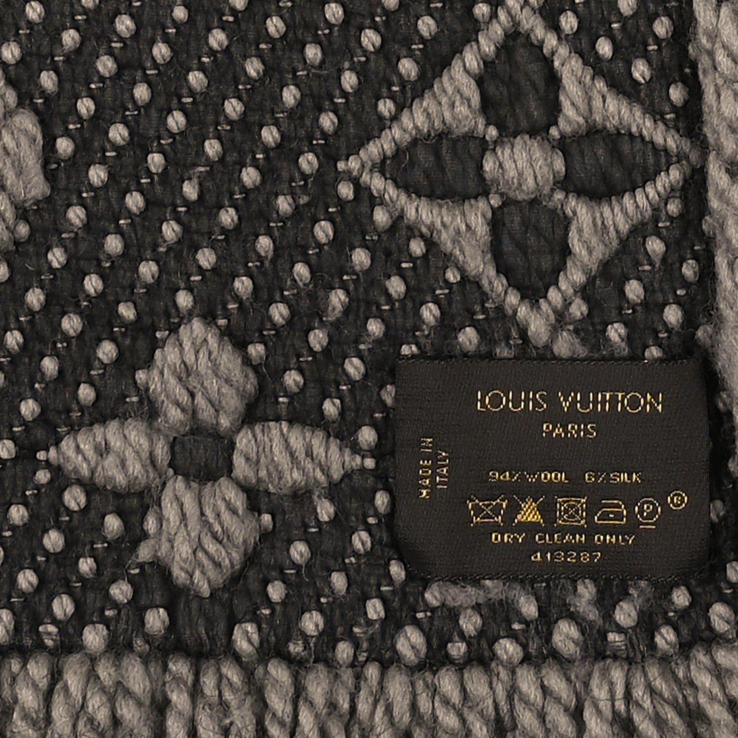 Louis Vuitton Wool Silk Logomania Scarf Verone 3 of 3