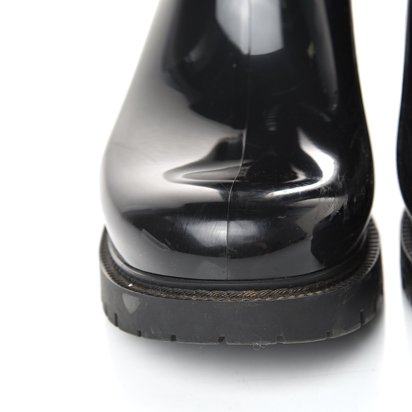 Rubber Embossed Monogram Splash Rain Boots 37 Black