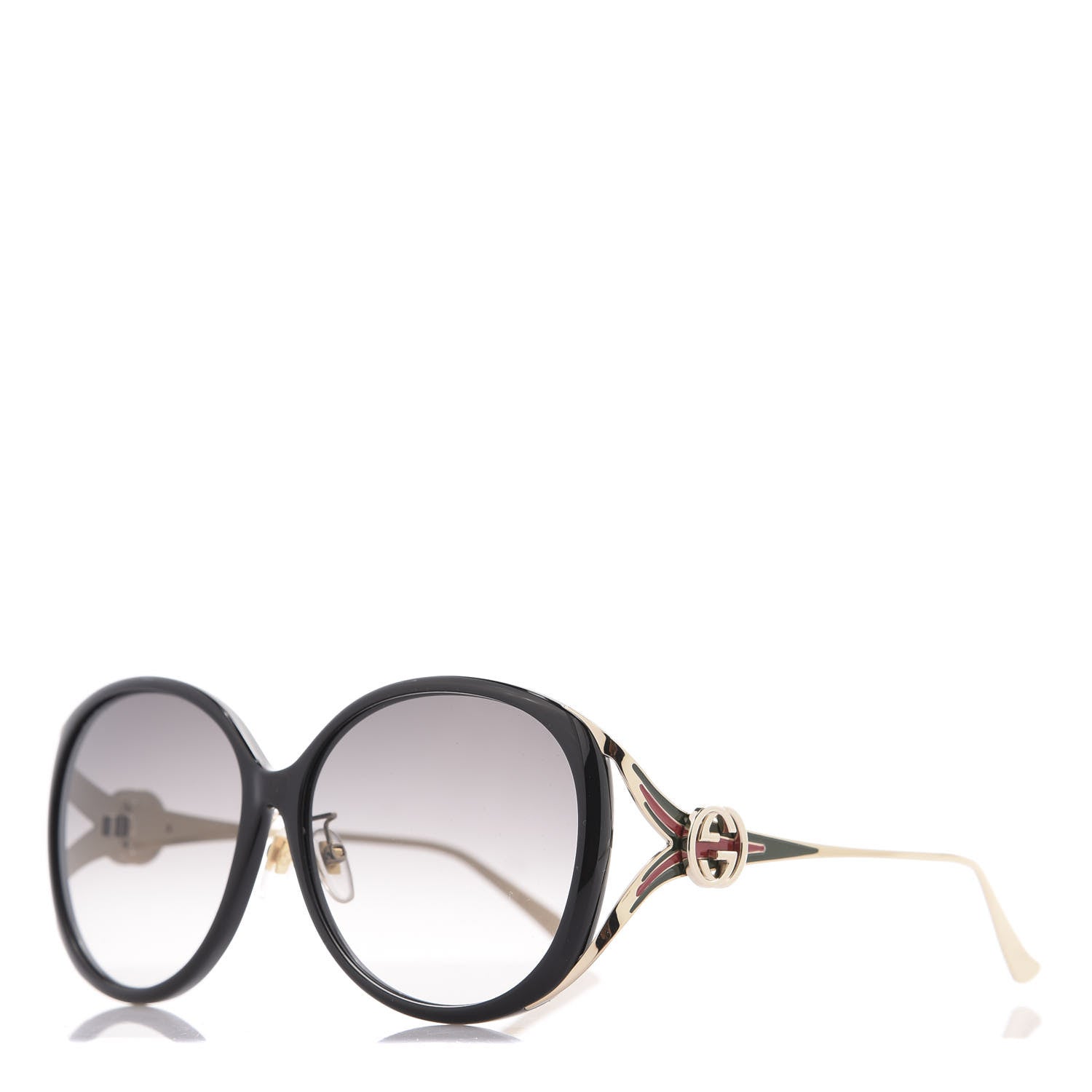 Gucci Round Frame Injected GG0226SK Sunglasses Black 1 of 8