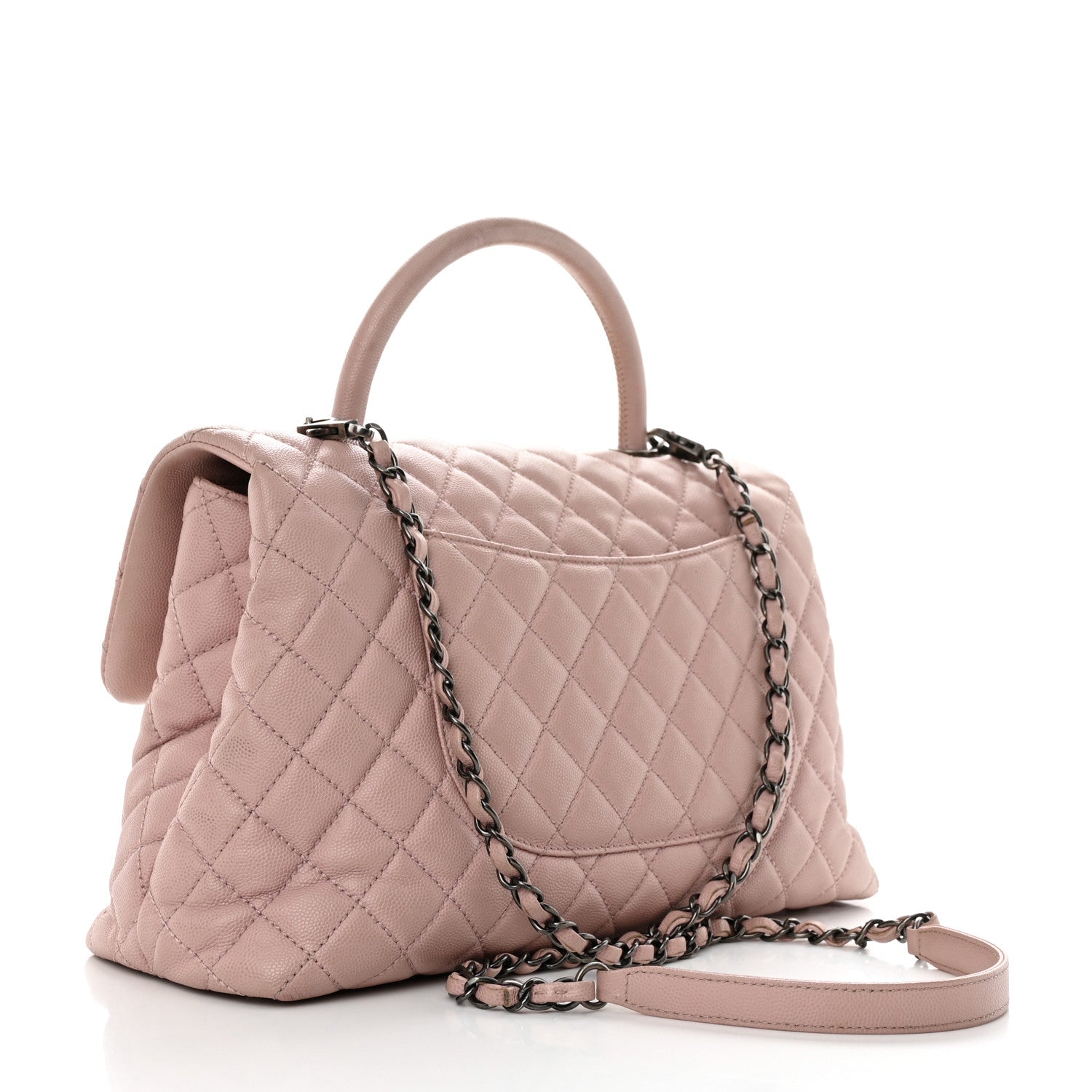 Chanel Caviar Quilted Medium Coco Handle Flap Light Pink 4 of 10